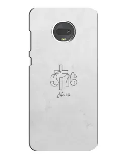 Чехол для Motorola MOTO G7 с картинкой «Иоанна 3:16 Крест»