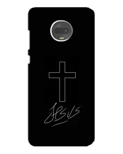 Чехол для Motorola MOTO G7 с картинкой «Графический крест Jesus»