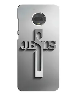 Чехол для Motorola MOTO G7 с картинкой «Металлический крест Jesus»
