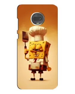 Чехол для Motorola MOTO G7 с картинкой «Губка Боб повар»