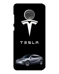 Чехол для Motorola MOTO G7 с картинкой «Tesla Model Y»