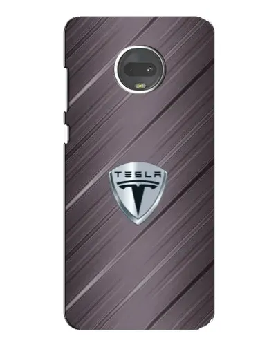 Чехол для Motorola MOTO G7 с картинкой «Металлическая текстура Tesla»
