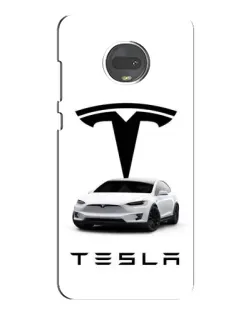 Чехол для Motorola MOTO G7 с картинкой «Tesla White Style»