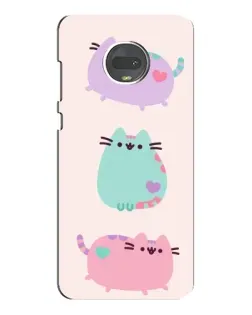 Чехол для Motorola MOTO G7 с картинкой «Pusheen трио»