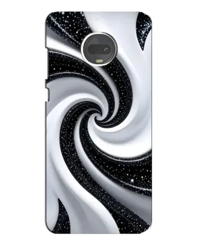 Чехол для Motorola MOTO G7 с картинкой «Черно-белая спираль»