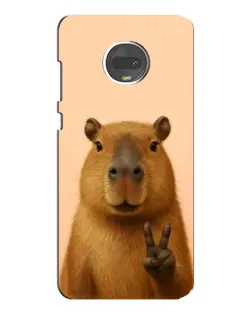 Чехол для Motorola MOTO G7 с картинкой «Капибара виктория»