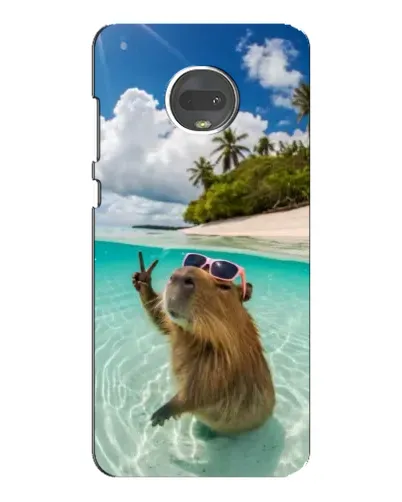Чехол для Motorola MOTO G7 с картинкой «Капибара на море»
