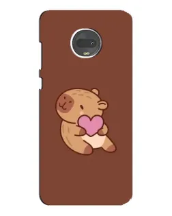 Чехол для Motorola MOTO G7 с картинкой «Капибара с сердцем»