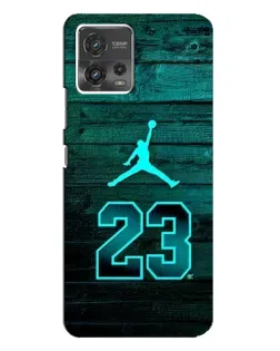 Чехол для Motorola MOTO G72 с картинкой «Jordan Cyan 23»