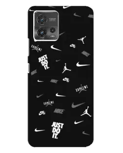Чехол для Motorola MOTO G72 с картинкой «Nike Black Pattern»