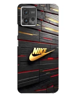 Чехол для Motorola MOTO G72 с картинкой «Золотой Nike на металле»