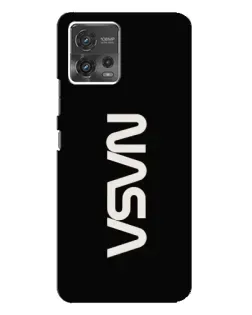 Чехол для Motorola MOTO G72 с картинкой «NASA — вертикальный логотип»