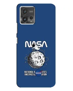 Чехол для Motorola MOTO G72 с картинкой «NASA — лунная миссия»
