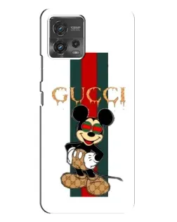 Чохол для Motorola MOTO G72 з картинкою «Міккі Маус Gucci — смуги»