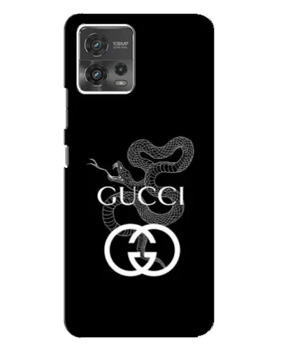 Чохол для Motorola MOTO G72 з картинкою «Gucci — срібна змія»