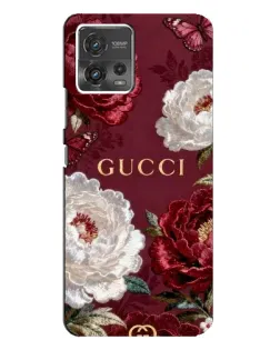 Чохол для Motorola MOTO G72 з картинкою «Gucci — бордові троянди»