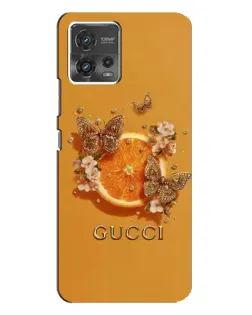 Чохол для Motorola MOTO G72 з картинкою «Gucci — золоті метелики»