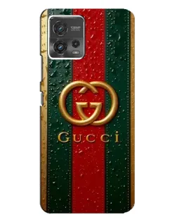 Чохол для Motorola MOTO G72 з картинкою «Gucci — фірмова смуга та золото»