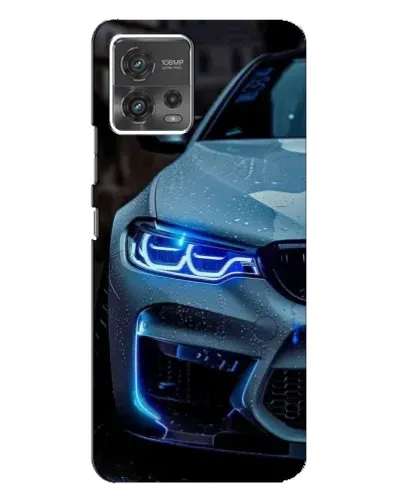 Чохол для Motorola MOTO G72 з картинкою «Погляд BMW з синіми фарами»
