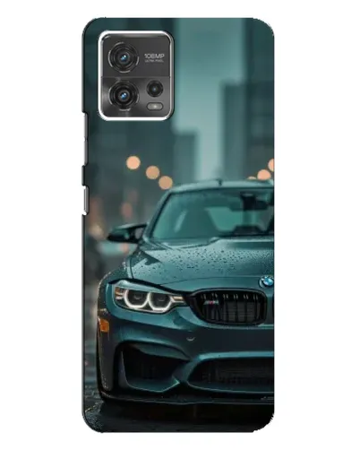 Чохол для Motorola MOTO G72 з картинкою «BMW у вогнях міста»