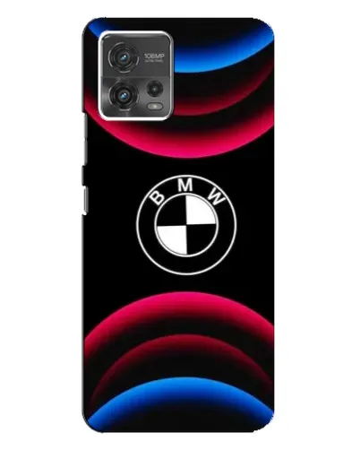 Чохол для Motorola MOTO G72 з картинкою «Логотип BMW та неонові дуги»