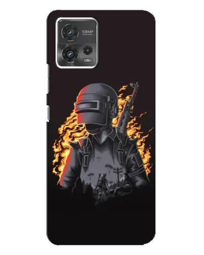 Чохол для Motorola MOTO G72 з картинкою «PUBG — вогняний силует»