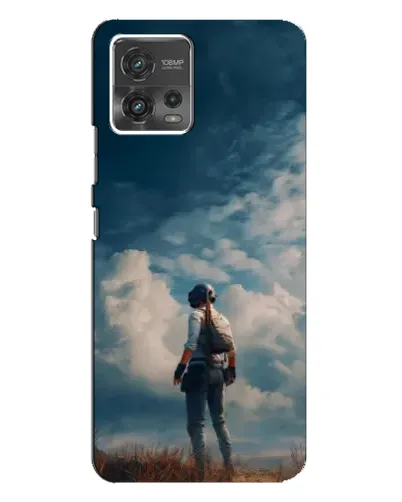 Чохол для Motorola MOTO G72 з картинкою «Герой PUBG на скелі»