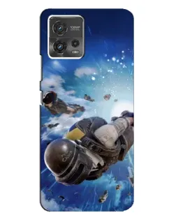 Чохол для Motorola MOTO G72 з картинкою «Десант PUBG — стрибок»