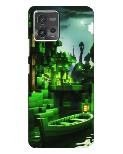 Чехол для Motorola MOTO G72 с картинкой «Minecraft лесной пейзаж»