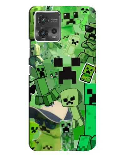 Чехол для Motorola MOTO G72 с картинкой «Криперы Minecraft»