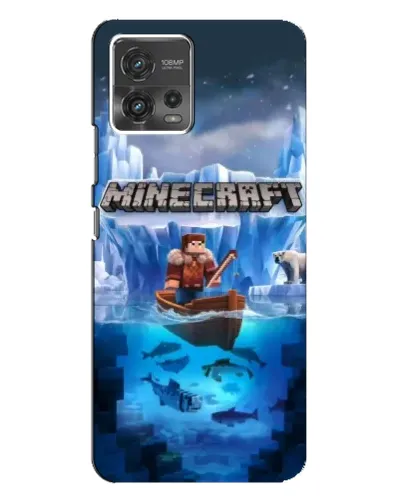 Чехол для Motorola MOTO G72 с картинкой «Minecraft ледяной мир»