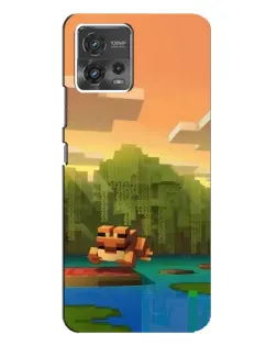 Чехол для Motorola MOTO G72 с картинкой «Майнкрафт закат солнца»