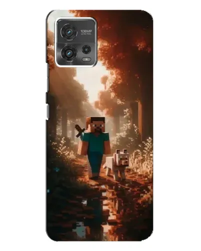 Чехол для Motorola MOTO G72 с картинкой «Стив в лесу»