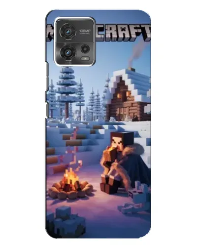 Чехол для Motorola MOTO G72 с картинкой «Зимний Minecraft»
