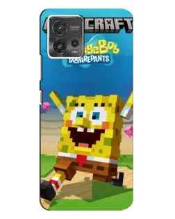 Чехол для Motorola MOTO G72 с картинкой «Губка Боб Minecraft»