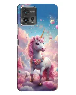 Чехол для Motorola MOTO G72 с картинкой «Единорог среди облаков»