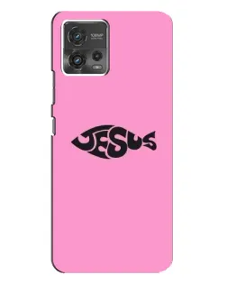 Чехол для Motorola MOTO G72 с картинкой «Розовый символ  Jesus»