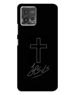 Чехол для Motorola MOTO G72 с картинкой «Графический крест Jesus»