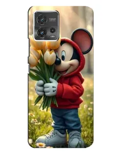 Чехол для Motorola MOTO G72 с картинкой «Микки с тюльпанами»