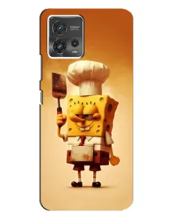 Чехол для Motorola MOTO G72 с картинкой «Губка Боб повар»