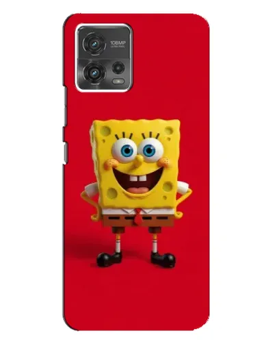 Чехол для Motorola MOTO G72 с картинкой «Спанч Боб на красном»