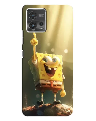 Чехол для Motorola MOTO G72 с картинкой «Сияющий Спанч Боб»