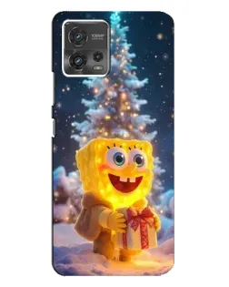 Чехол для Motorola MOTO G72 с картинкой «Рождественский Спанч Боб»