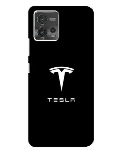 Чохол для Motorola MOTO G72 з картинкою «Tesla White Logo»