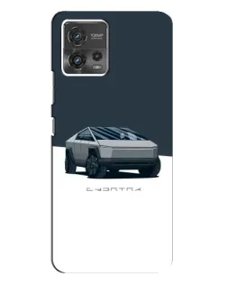 Чохол для Motorola MOTO G72 з картинкою «Сріблястий Cybertruck Tesla»