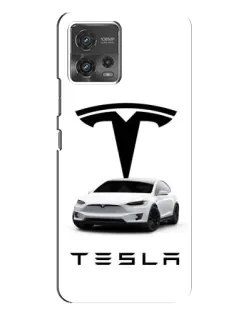 Чохол для Motorola MOTO G72 з картинкою «Tesla White Style»