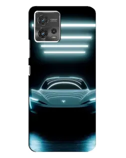 Чохол для Motorola MOTO G72 з картинкою «Tesla в неоні»