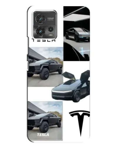 Чохол для Motorola MOTO G72 з картинкою «Колаж Cybertruck Tesla»