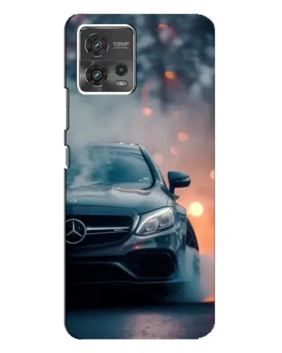 Чехол для Motorola MOTO G72 с картинкой «Mercedes — ночной город»