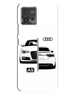Чехол для Motorola MOTO G72 с картинкой «Audi — контрастный дизайн»